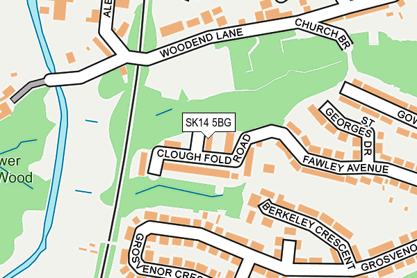 SK14 5BG map - OS OpenMap – Local (Ordnance Survey)