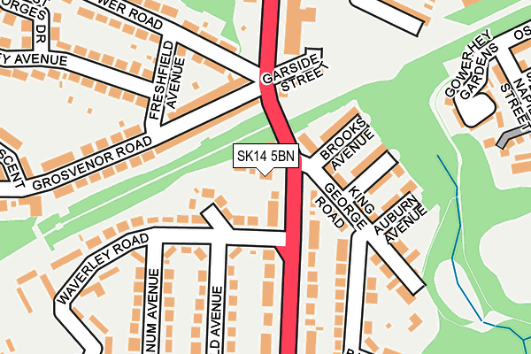 SK14 5BN map - OS OpenMap – Local (Ordnance Survey)