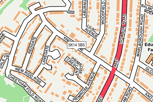 SK14 5BS map - OS OpenMap – Local (Ordnance Survey)