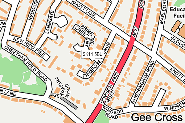 SK14 5BU map - OS OpenMap – Local (Ordnance Survey)