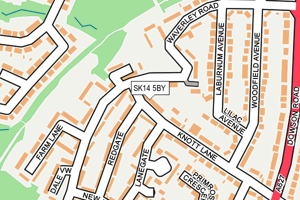 SK14 5BY map - OS OpenMap – Local (Ordnance Survey)
