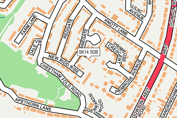 SK14 5DB map - OS OpenMap – Local (Ordnance Survey)