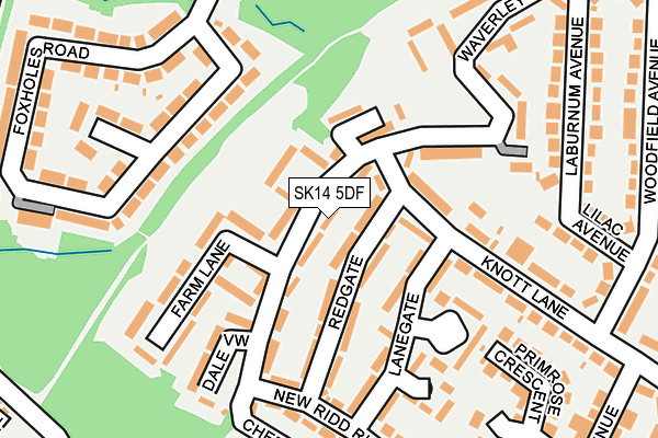 SK14 5DF map - OS OpenMap – Local (Ordnance Survey)