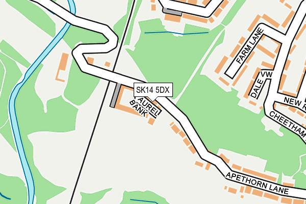 SK14 5DX map - OS OpenMap – Local (Ordnance Survey)