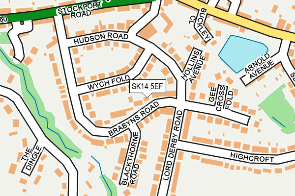 SK14 5EF map - OS OpenMap – Local (Ordnance Survey)