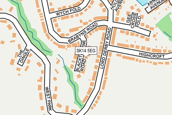 SK14 5EG map - OS OpenMap – Local (Ordnance Survey)