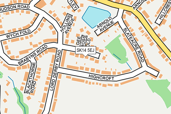 SK14 5EJ map - OS OpenMap – Local (Ordnance Survey)