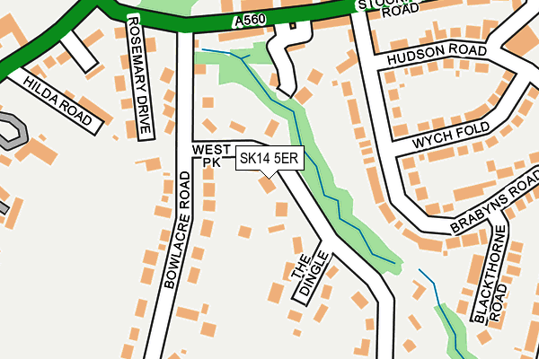 SK14 5ER map - OS OpenMap – Local (Ordnance Survey)