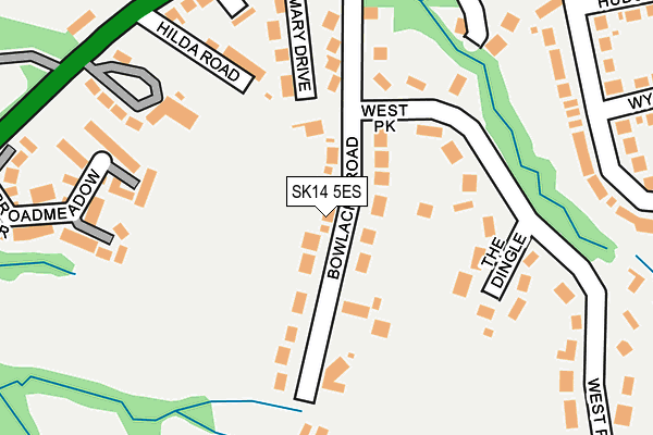 SK14 5ES map - OS OpenMap – Local (Ordnance Survey)
