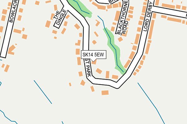 SK14 5EW map - OS OpenMap – Local (Ordnance Survey)