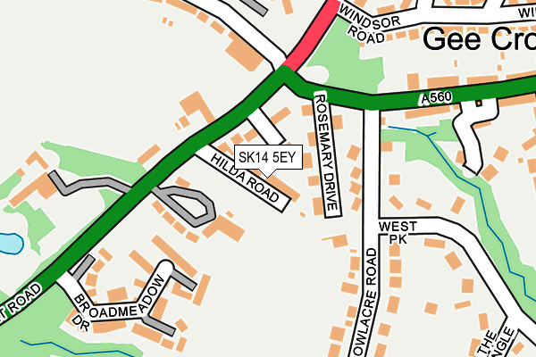 SK14 5EY map - OS OpenMap – Local (Ordnance Survey)