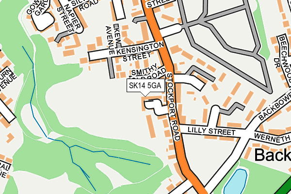 SK14 5GA map - OS OpenMap – Local (Ordnance Survey)
