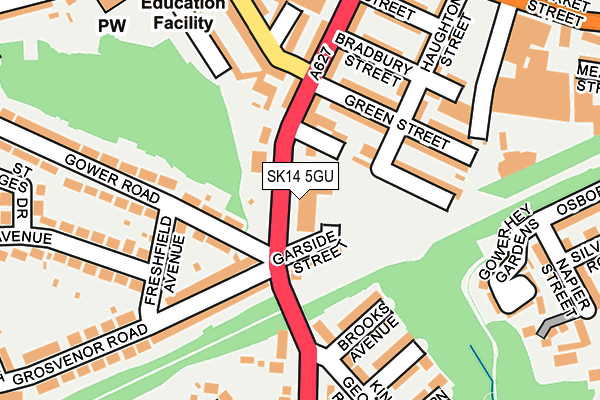 SK14 5GU map - OS OpenMap – Local (Ordnance Survey)