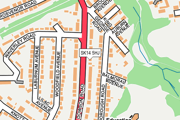 SK14 5HJ map - OS OpenMap – Local (Ordnance Survey)
