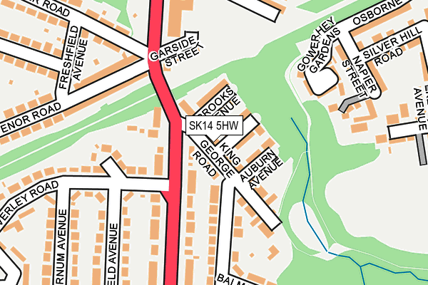 SK14 5HW map - OS OpenMap – Local (Ordnance Survey)