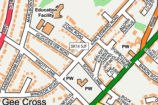 SK14 5JF map - OS OpenMap – Local (Ordnance Survey)