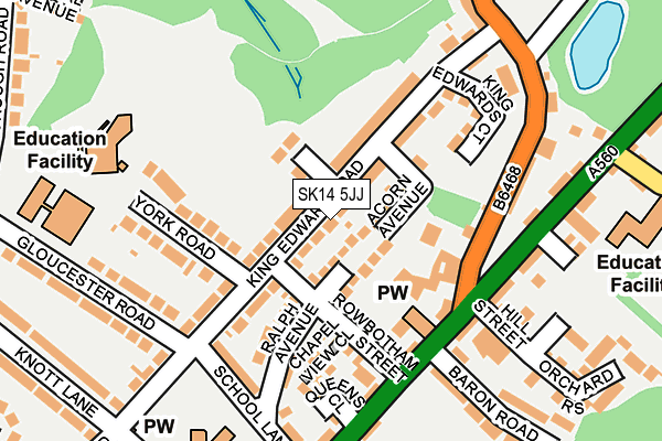 SK14 5JJ map - OS OpenMap – Local (Ordnance Survey)