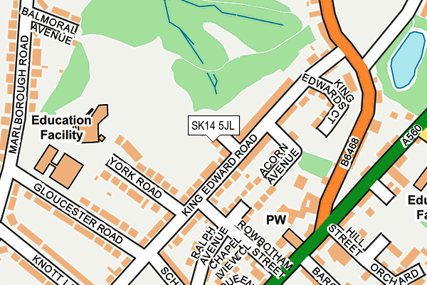 SK14 5JL map - OS OpenMap – Local (Ordnance Survey)