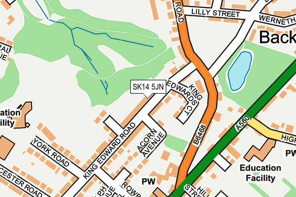 SK14 5JN map - OS OpenMap – Local (Ordnance Survey)