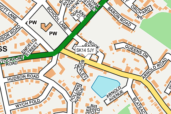 SK14 5JY map - OS OpenMap – Local (Ordnance Survey)