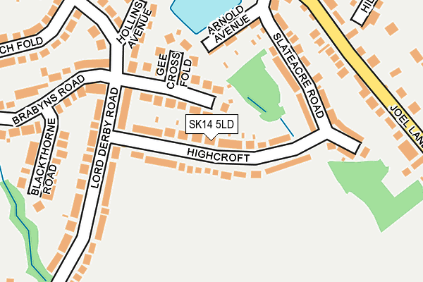 SK14 5LD map - OS OpenMap – Local (Ordnance Survey)