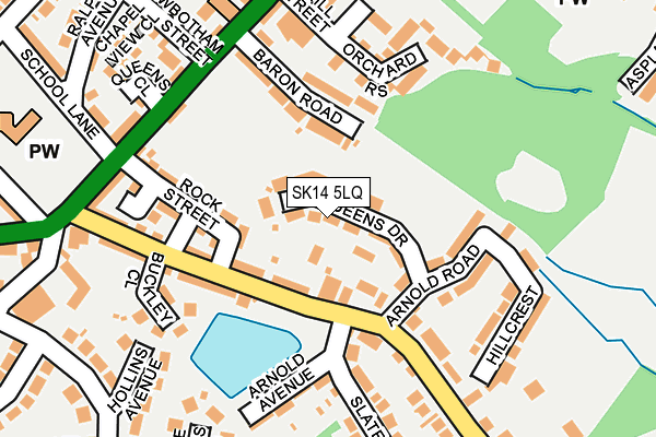 SK14 5LQ map - OS OpenMap – Local (Ordnance Survey)
