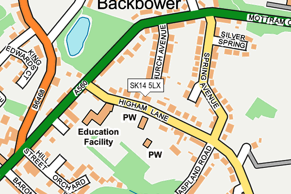 SK14 5LX map - OS OpenMap – Local (Ordnance Survey)