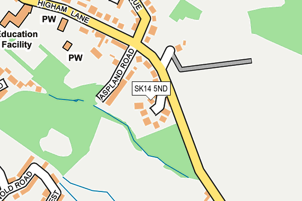 SK14 5ND map - OS OpenMap – Local (Ordnance Survey)