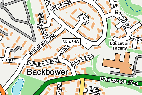 SK14 5NW map - OS OpenMap – Local (Ordnance Survey)