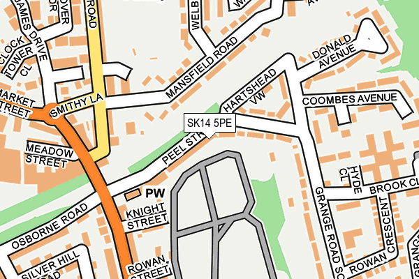 SK14 5PE map - OS OpenMap – Local (Ordnance Survey)