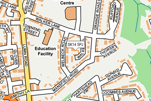 SK14 5PJ map - OS OpenMap – Local (Ordnance Survey)