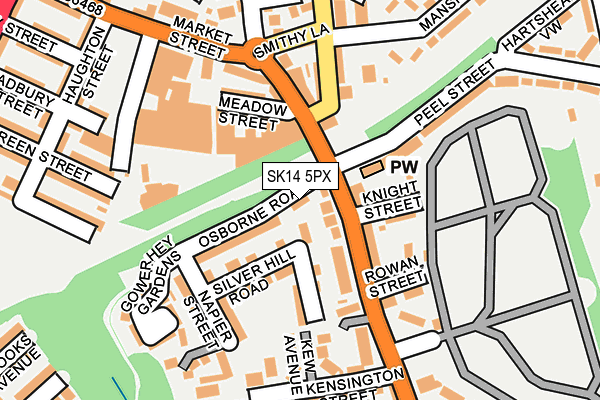 SK14 5PX map - OS OpenMap – Local (Ordnance Survey)