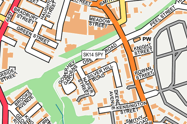 SK14 5PY map - OS OpenMap – Local (Ordnance Survey)