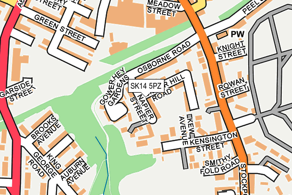 SK14 5PZ map - OS OpenMap – Local (Ordnance Survey)