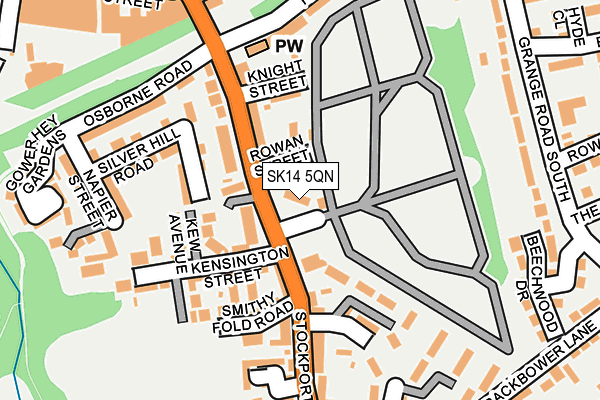 SK14 5QN map - OS OpenMap – Local (Ordnance Survey)