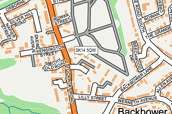 SK14 5QW map - OS OpenMap – Local (Ordnance Survey)