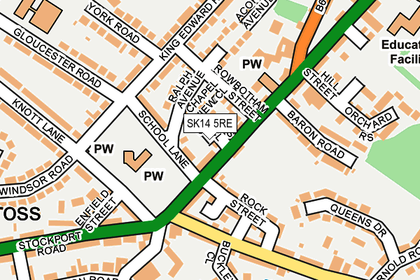 SK14 5RE map - OS OpenMap – Local (Ordnance Survey)