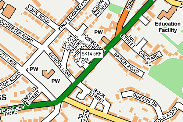 SK14 5RF map - OS OpenMap – Local (Ordnance Survey)