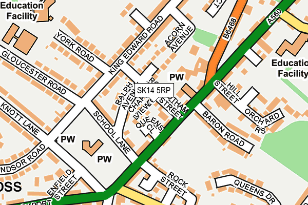 SK14 5RP map - OS OpenMap – Local (Ordnance Survey)