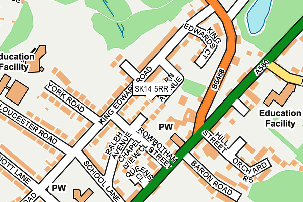 SK14 5RR map - OS OpenMap – Local (Ordnance Survey)
