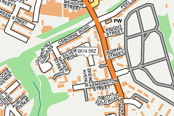 SK14 5RZ map - OS OpenMap – Local (Ordnance Survey)