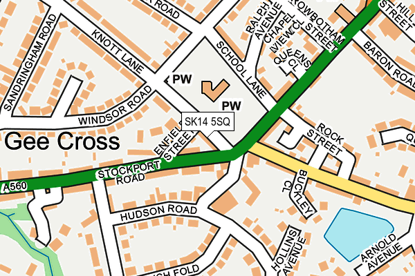 SK14 5SQ map - OS OpenMap – Local (Ordnance Survey)