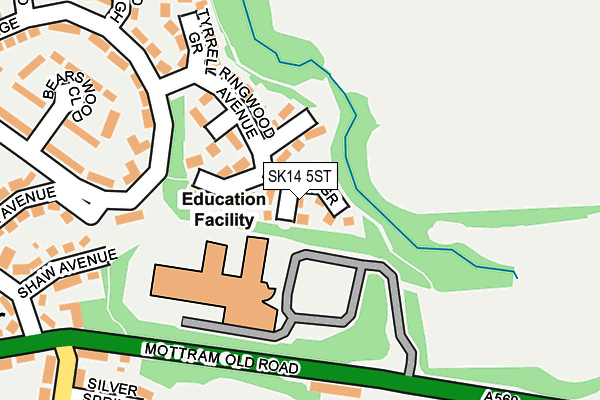 SK14 5ST map - OS OpenMap – Local (Ordnance Survey)