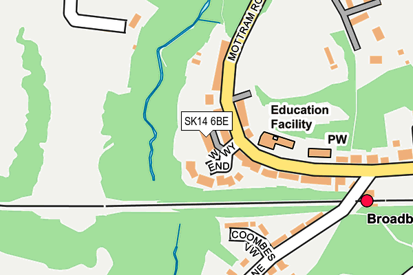 SK14 6BE map - OS OpenMap – Local (Ordnance Survey)