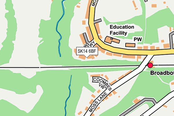 SK14 6BF map - OS OpenMap – Local (Ordnance Survey)
