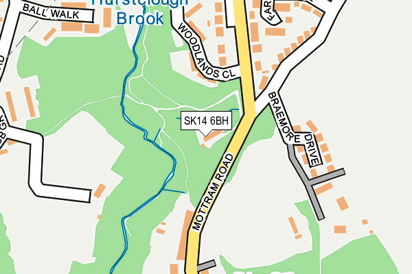 SK14 6BH map - OS OpenMap – Local (Ordnance Survey)