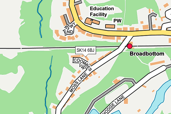 SK14 6BJ map - OS OpenMap – Local (Ordnance Survey)