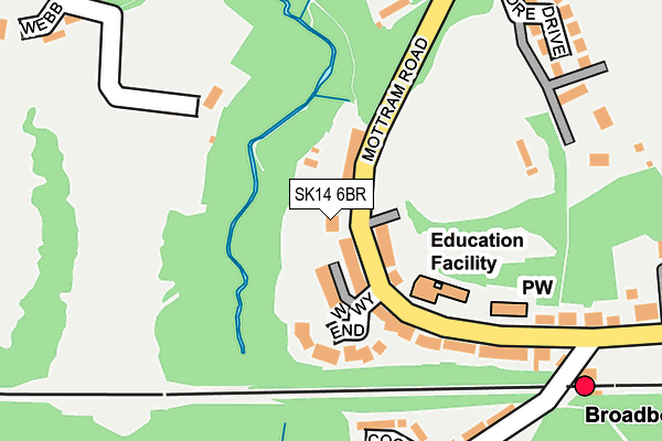SK14 6BR map - OS OpenMap – Local (Ordnance Survey)