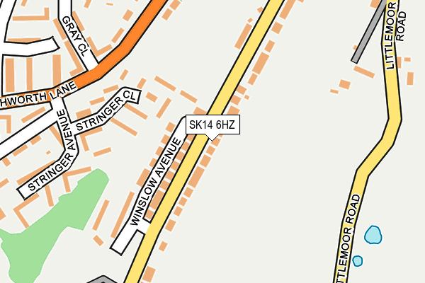 SK14 6HZ map - OS OpenMap – Local (Ordnance Survey)