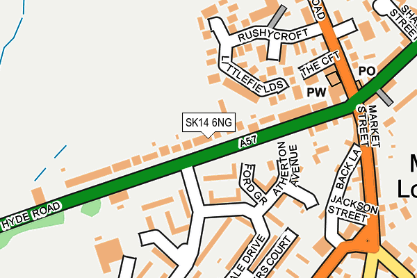 SK14 6NG map - OS OpenMap – Local (Ordnance Survey)